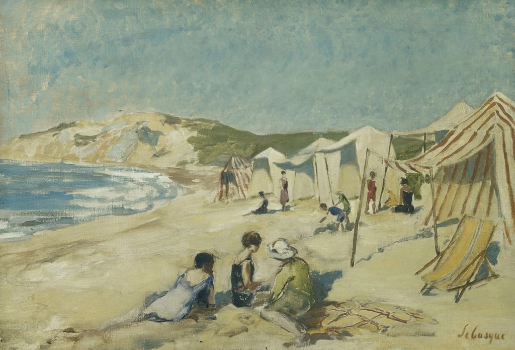 La spiaggia di Pointe St Gildas, 1920